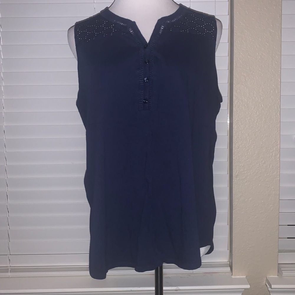 db established 1962 Navy Sleeveless Top